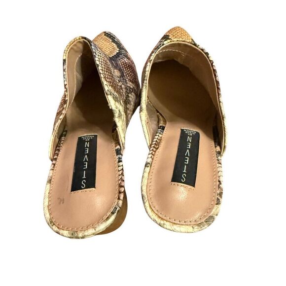 Steven by Steve Madden Nox Snake Python Chunky Block Heeled Mules Sz 8 Womens Fa - Picture 10 of 13